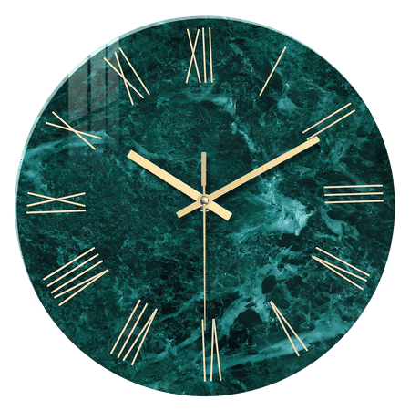 Teal Glass Wall Clock Battery Operated 16 Inch Modern Clock for Living Room Decor Large Wall Clock Silent