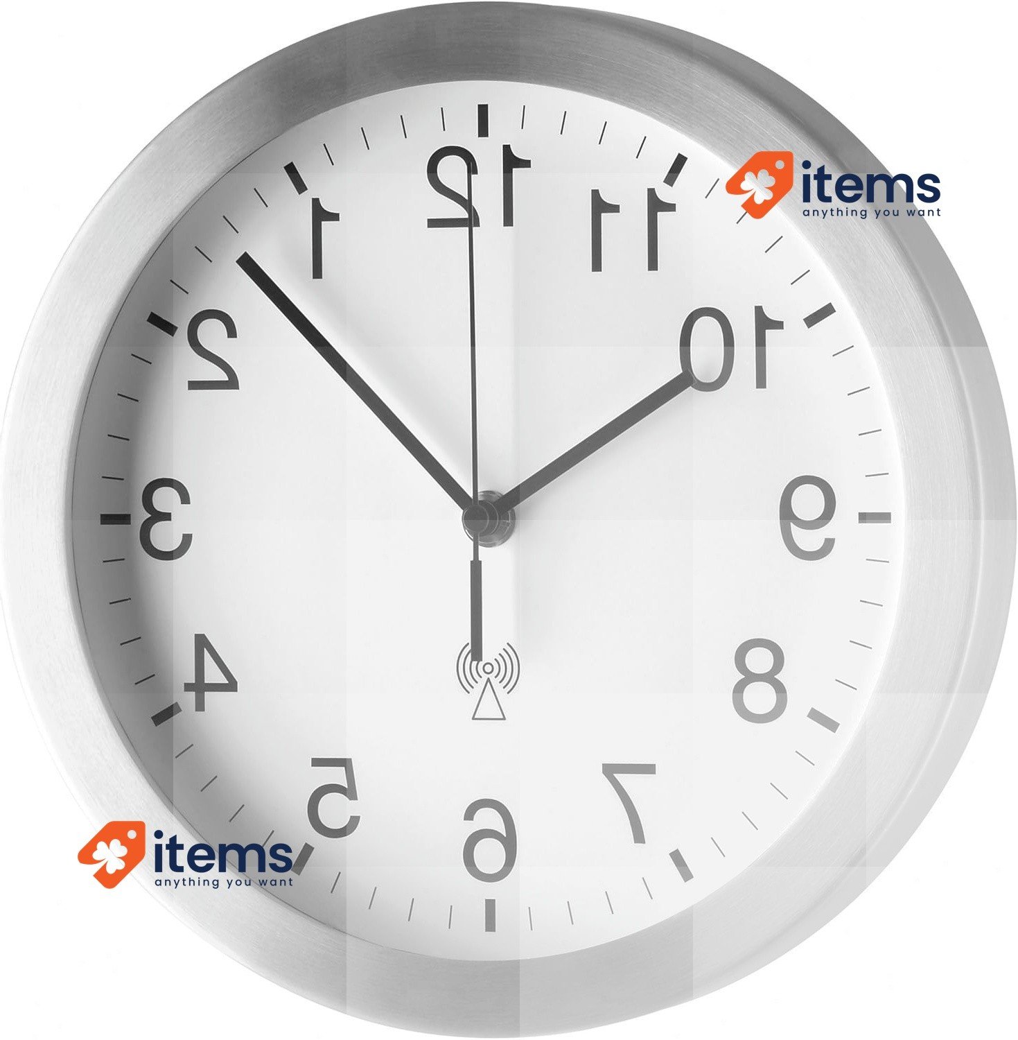 TFA 98.1091 Radio-Controlled Wall Clock Aluminium Silver