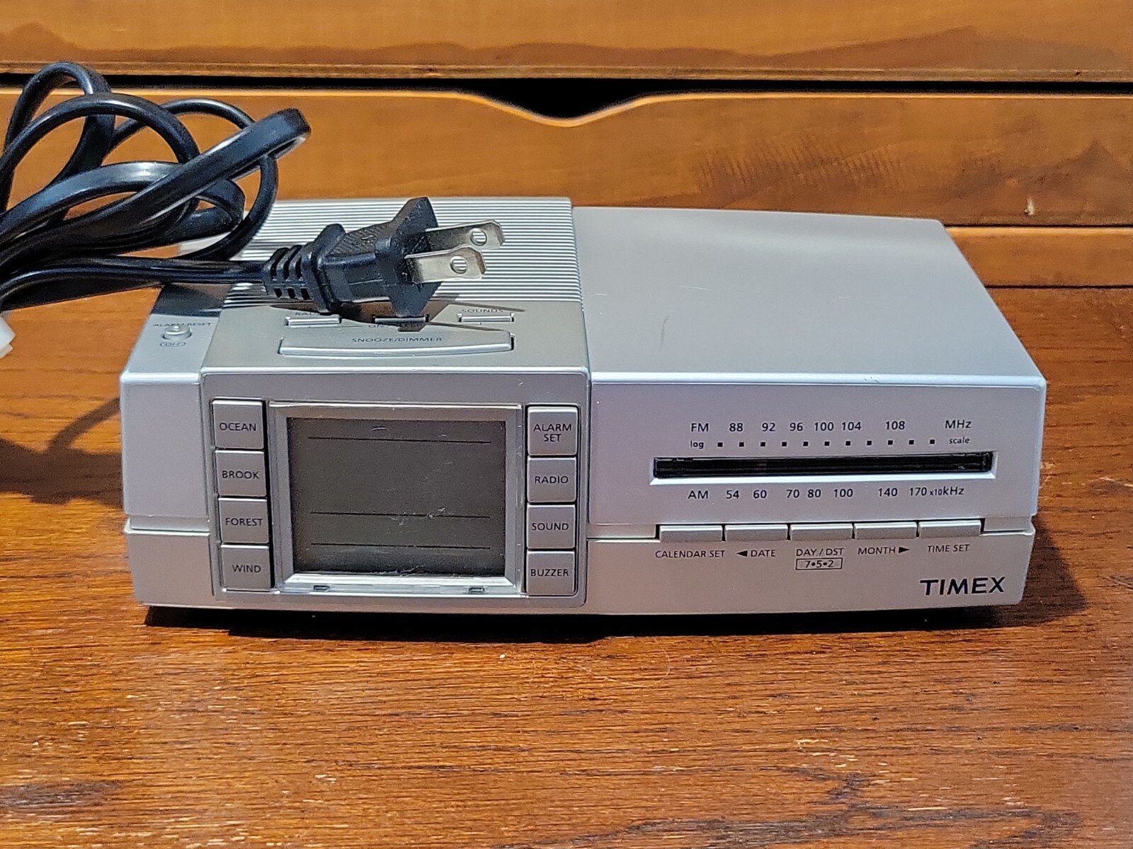 Timex T434S Digital Triple Alarm Clock & Nature Sounds Sleep Therapy AM FM Radio