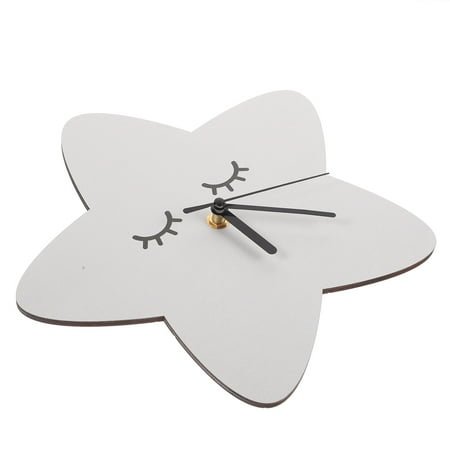 TINKSKY Star Shaped Wall Clock for Bedroom Grey Resin Silent Operation 1Pack