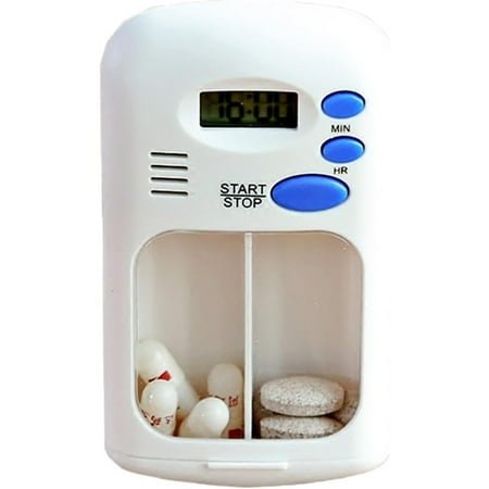 TinyGlam Electronic Timed Pill Dispensers,Digital Pill Organizer,Automatic Daily Pill Box Reminder with Beeping Alarm for Elderly Gift,Portable for Office Travel