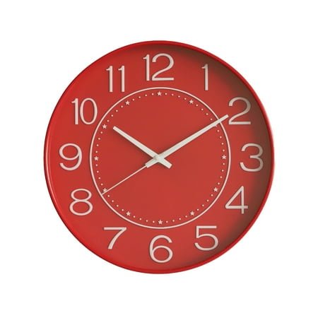 Trayknick Silent Sweep Wall Clock Lounge Wall Clock Modern Silent Wall Clock 12 Inch Non-ticking Round Pointer Low Power Quartz Movement Clock for Bedroom
