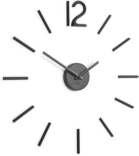 Umbra 1005400-040 Blink Wall Clock Black - Easy to Paste Sticker Numbers, Frameless Large Decorative Clock, Simple Indicators, Minimalist, Black,39.25 Inch L x 39.25 W 1.38 H