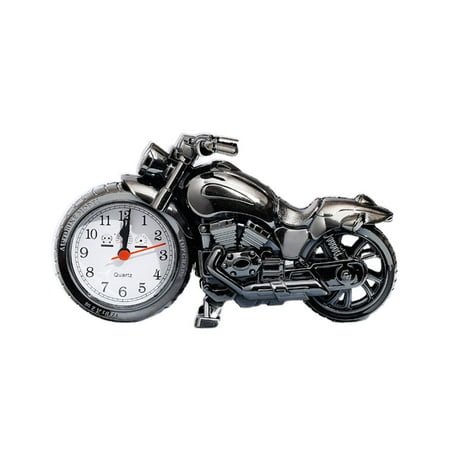 unbranded Motorcycle Alarm Clock Memory Wire Motorbike Alarm Clock Student 23*13cm Black