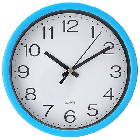 Unique Bargains Silent Non Ticking Battery Operated Modern Wall Clocks Blue
