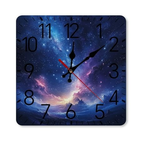 Universe Galaxy Wall Clock Silent Non-Ticking For Home Office Decor, Decorative Clock Art