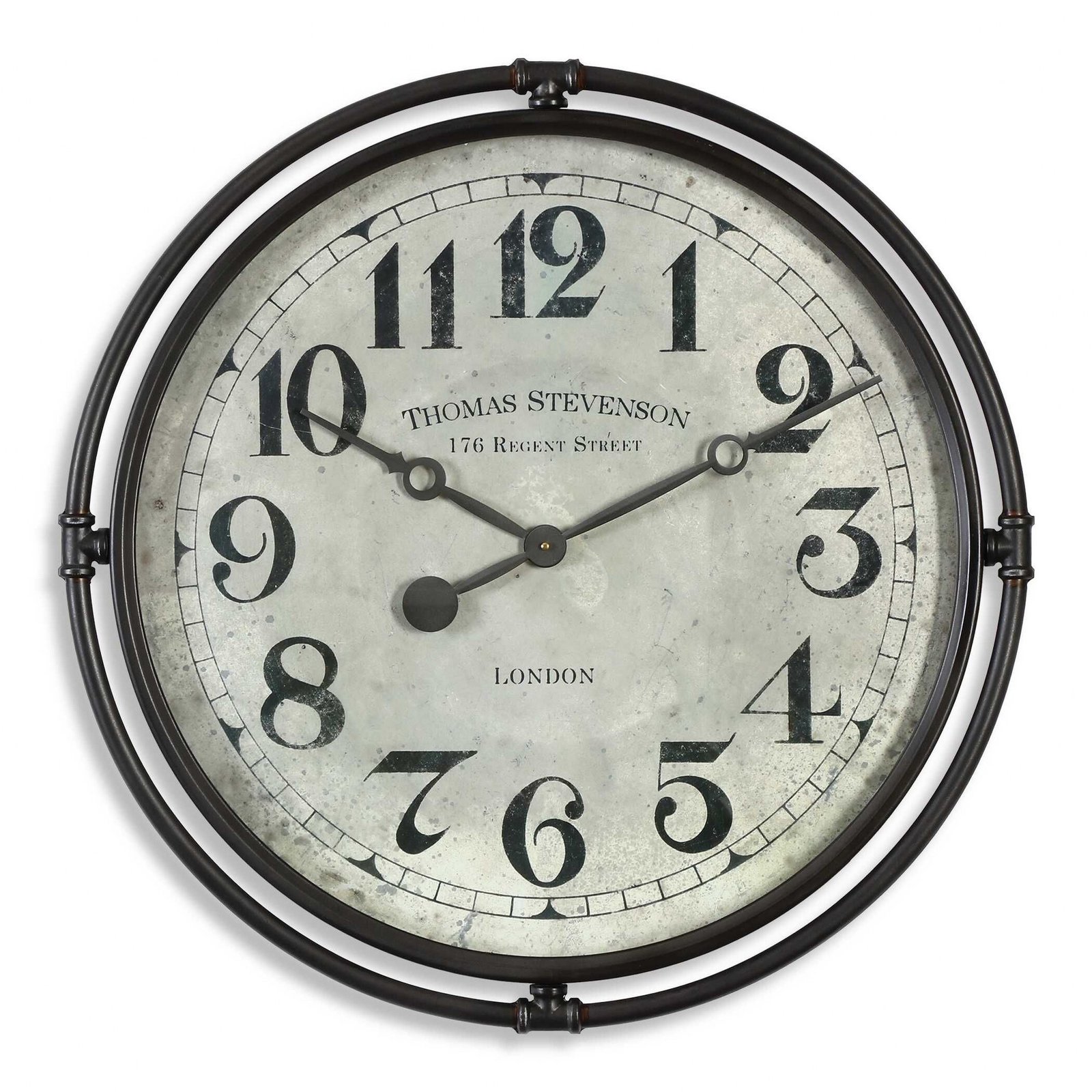 Uttermost 06449 Nakul - 29.5 inch Industrial Wall Clock - 29.5 inches wide by