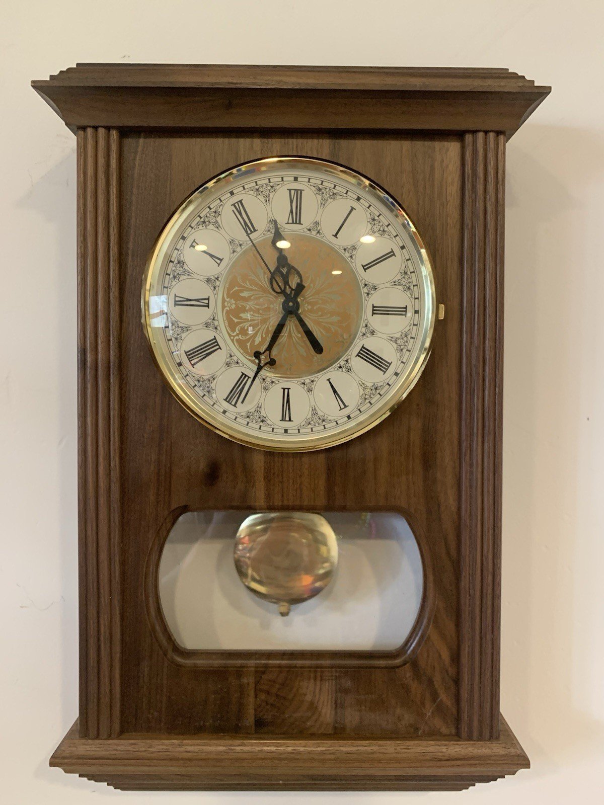Vintage Battery-Powered Wall Clock with Westminster Chime & Pendulum