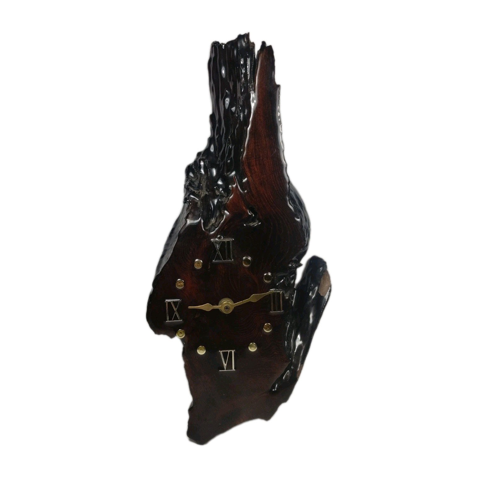 Vintage Hard Wood Wall Clock 14" Tall Hanging Home Decor