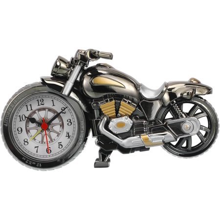 Vintage Motorcycle Alarm Clock Retro Style Motorbike Decor with Alarm Function for Motor Lovers Battery Not Included Unique Home Furnishing Gift