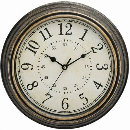 Vintage quartz wall clock 30 cm silent, non-ticking large numbers & .