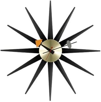 Vitra Sunburst Wall Clock Black/Brass by George Nelson