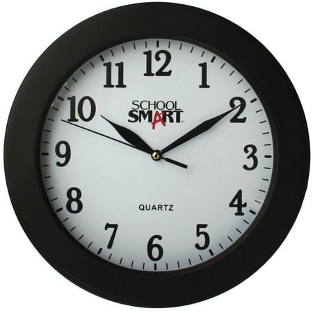 Wall Clock, 10 Inches, White Dial and Black Frame