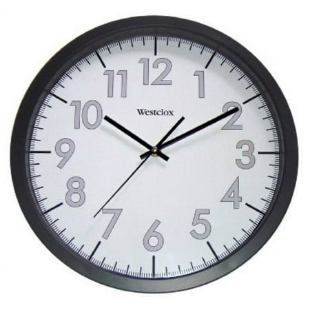 Westclox 32067 Round Office Commercial Wall Clock, Black Case, 14, Each