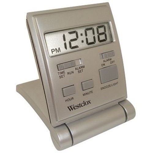 Westclox 47508 S Travelmate Travel Folding Alarm Clock Silver
