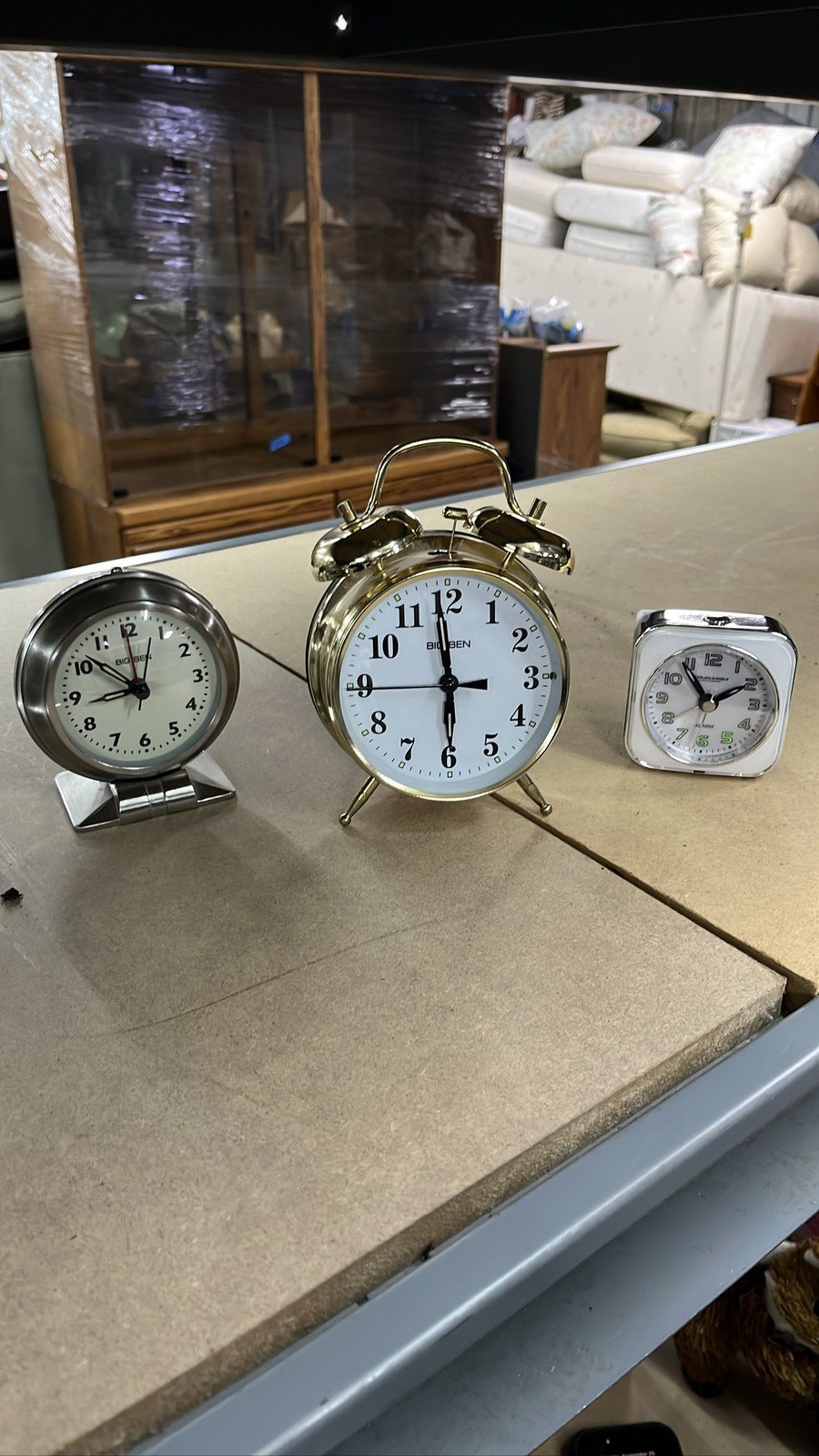 Westclox Big Ben Twin Bell Gold Analog Alarm Clock Loud a2 bv lot of 3