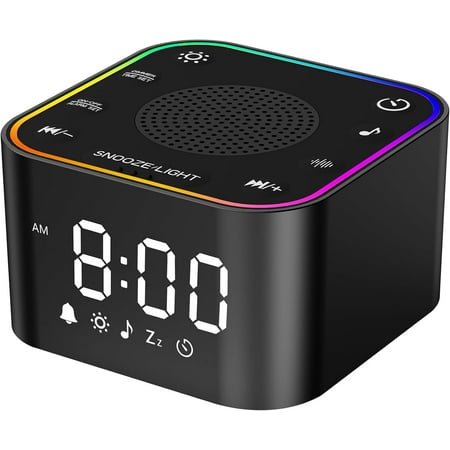 White Noise Sound Machine: 30 Soothing Sounds, Sunrise Alarm Clock for Gentle Wake Up, Adjustable Volume & Night Light, Timer, Ideal for Adults and Babies - Easy to Sleep, Relax, Focus