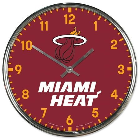 WinCraft Miami Heat Chrome Wall Clock