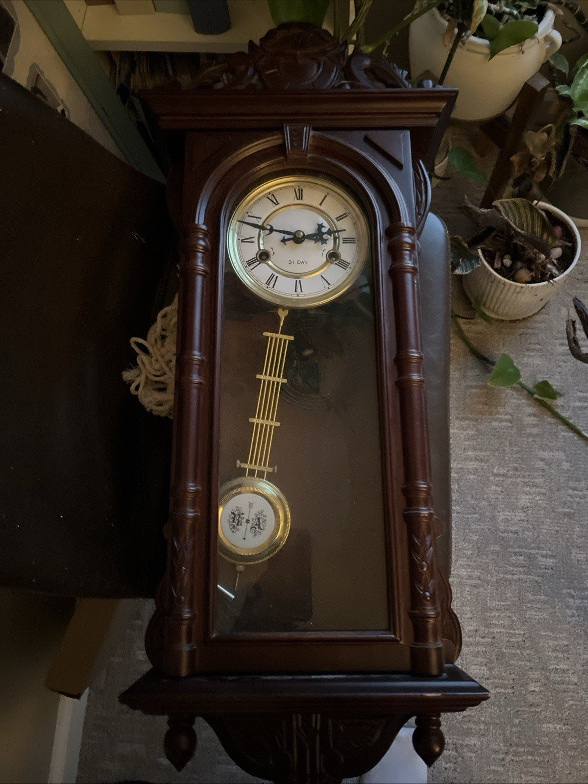 Wooden 31 Day Mechanical Wall Clock – R&A Pendulum Chime - Key included