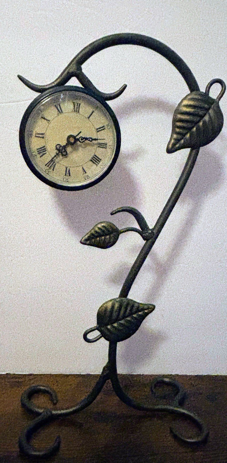 WROUGHT IRON DECORATIVE CLOCK-Works!