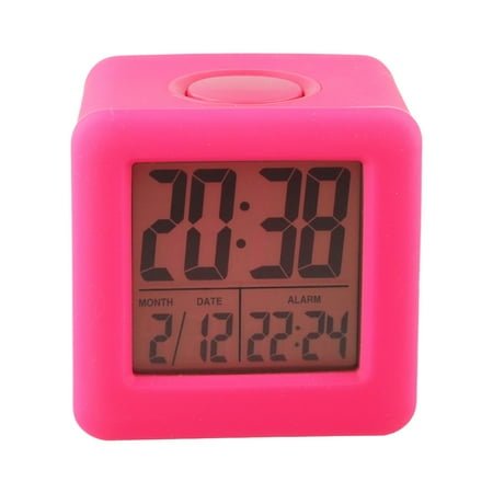 yaaqii Soft Square LCD Digital Alarm Clock with Smart Light with Silicone Protective