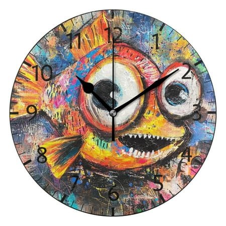 YAZAOO Decorative Wall Clock Size：25cm Bubbly Dreams Design Pattern Clock