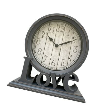 YIGSECU Quiet Operate Table Clock Love Letter Retro Mantels Clock for Bedroom or Study