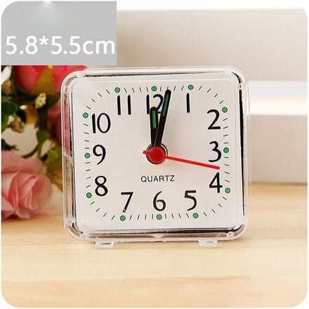 YMMIND Small Clock Desk Battery Powered Quartz Alarm Clock Home Bedroom Kids Room Bedside Clock