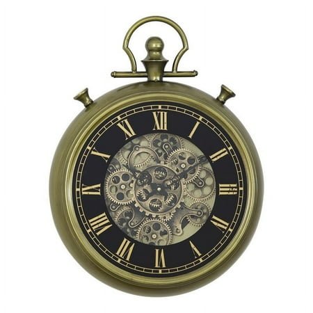 Yosemite Home Decor Simple Pocket Modern Metal Gear Clock in Gold