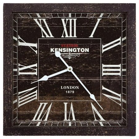 Yosemite Home Decor 'Square Skip Movement' Wood Wall Clock in Gray and Black