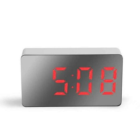 ZIRYXQ Small Mini Digital Alarm Clock for Travel with LED Time or Temperature Display Snooze, Adjustable Brightness Simple Operation 12/24Hr I5Z7