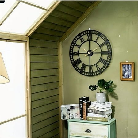 24 Inch Modern Metal Large Wall Clock for Living Room Decor, Boho Tree of Life Wrought Iron Decorative Clocks