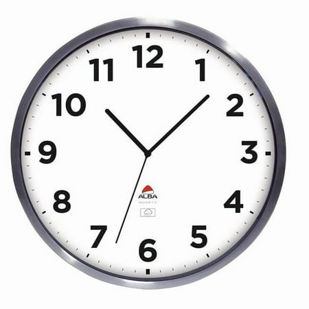 35.5 cm Stainless Outdoor Wall Clock, Silver Grey