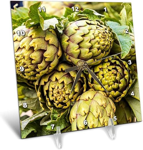 3dRose 6x6 Desk Clock - Artichokes for Sale at The Market. Vegetables