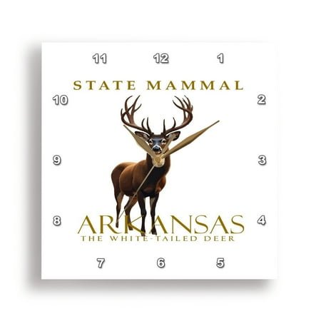 3dRose, Arkansas White Tailed Deer Design, 13x13 Wall Clock