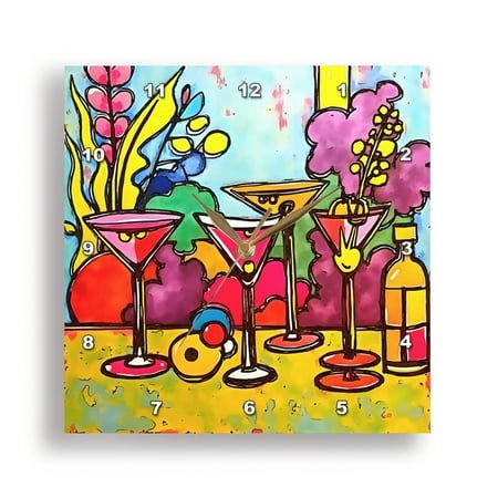 3dRose, Bold Vertical Stripes Christmas Colors Rich Red And Green, 10x10 Wall Clock