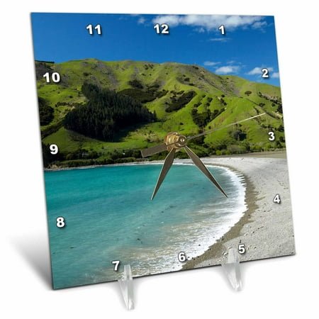 3dRose, Cable Bay and Pepin Island, near Nelson, South Island, New Zealand., 6x6 Desk Clock