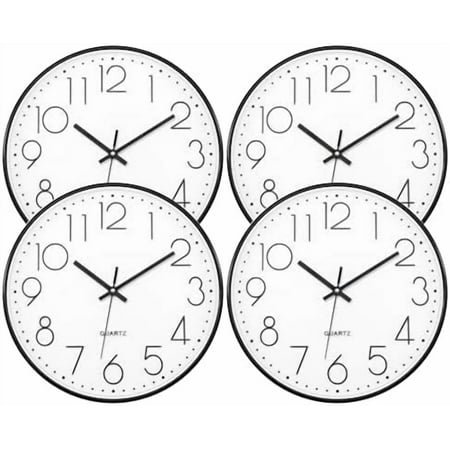 4-Pack Silent Wall Clocks Time Zones with 4 Pcs Chalkboard and White Marker Pen – Battery Operated Clocks with Time Zones Multi Time Zone Clocks Perfect for Home, Office & Classroom