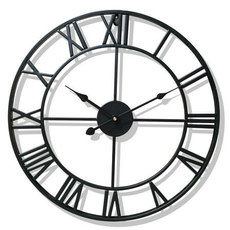 47CM Wall Clock Retro Iron Roman Numeral Wall Clock Round Wall Clock Decor