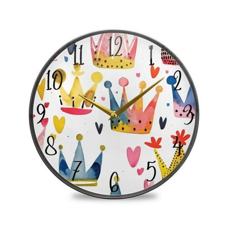 Acrylic Circular Clock 9.5x9.5 Inch Circular Clock Decorative Clock Creative Clock Dual-Purpose Clock Wall Clock Clock Decorate Your Space Lovely Tiara
