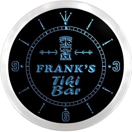 AdvPro ncx0031-tm Frank's Tiki Bar Custom Name Neon Sign Clock