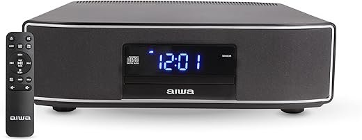 AIWA Exos Home Speaker, Premium 30W RMS Sound System with CD Player, Bluetooth Connectivity, FM Radio, Optical Digital Input, Dual 1” Tweeters + Dual 2” Bass Units, IR Remote Control