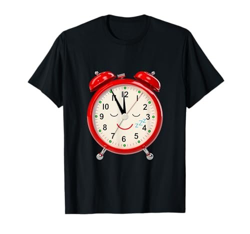 Alarm Clock Cute Face Vintage Sleeping Funny T-Shirt