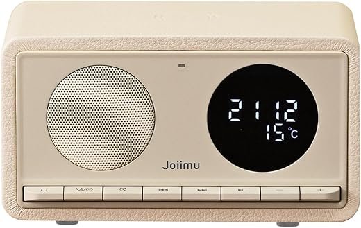 Alarm Clock Radio, Bluetooth Speakers with Desk Clock, FM Radio, Wireless Charging and Thermometers for Home Bedrooms
