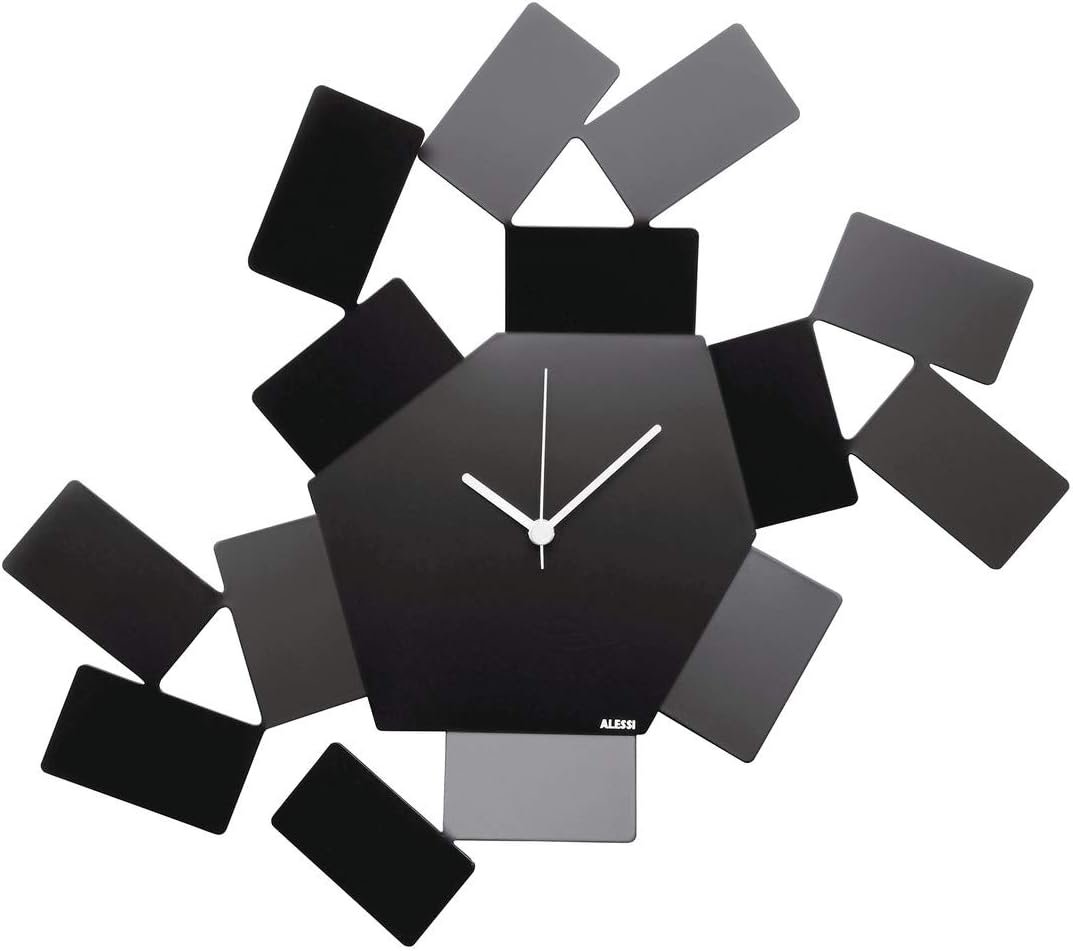 Alessi Stanza Scirocco Wall Clock Aleesi MT19 B Stanza Scirocco Wall Clock, Black