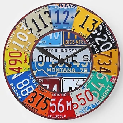 Best License Plate Wall Clocks