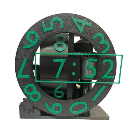 BAELLERT 3D Printed Triaxial Clock with Rotating Numeric Display Home Office Living Room Desktop Digital Clock Decoration Tech and Design Enthusiasts Gift