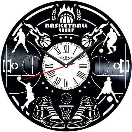 Basketball Vinyl Record Wall Clock Retro style Wall clock Silent Home Decor Unique Art Special Home Accessories Creative Personality Gift