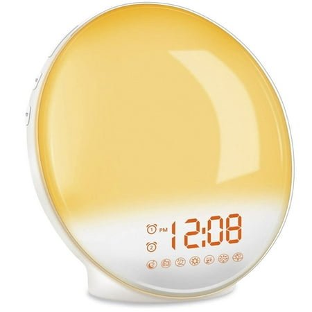 Behome Sunrise Alarm Clock, White Noise Machine With 7 Color & 20-Level Brightness, Wake Up Light with 7 Natural Sounds for Bedroom