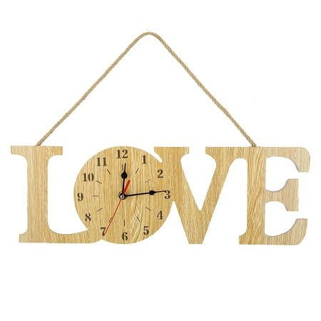 Beige Love Frame Wall Clock for Living Rooms and Bars